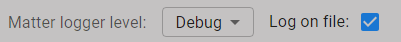 Debug Matter Settings